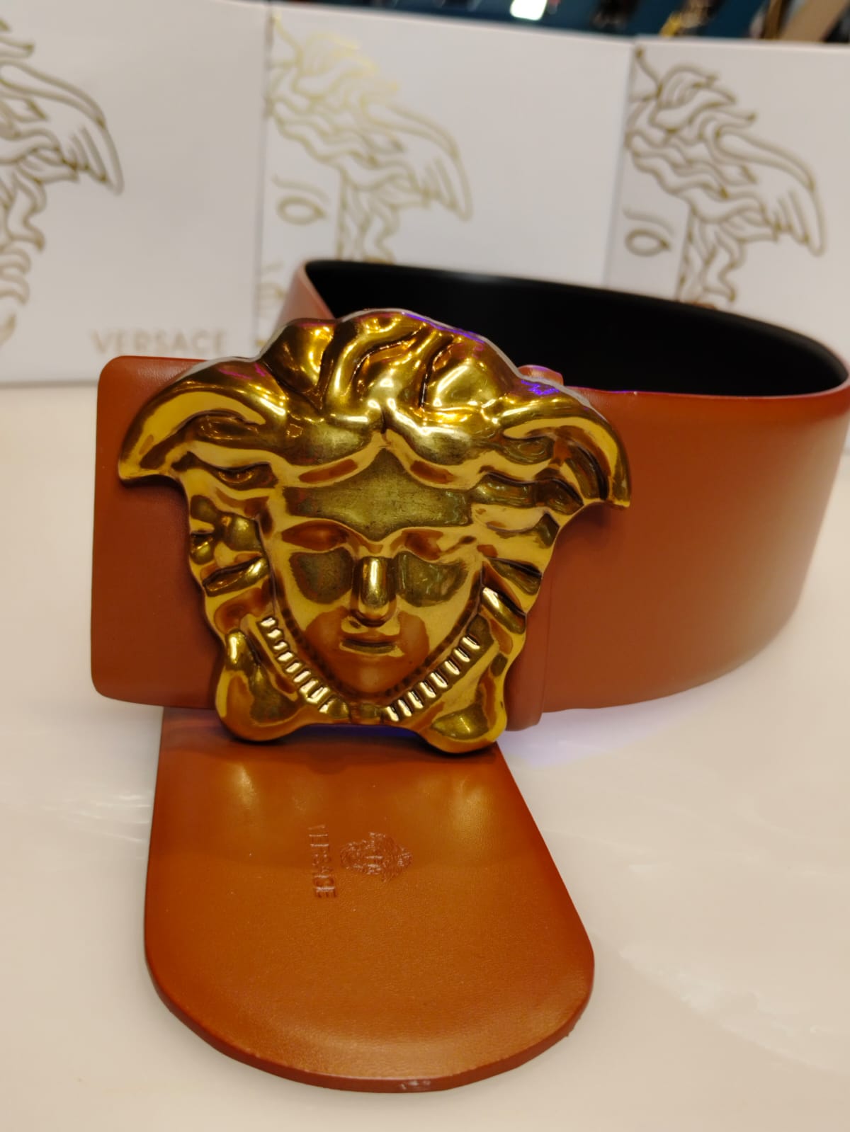 LA MEDUSA LEATHER BELT