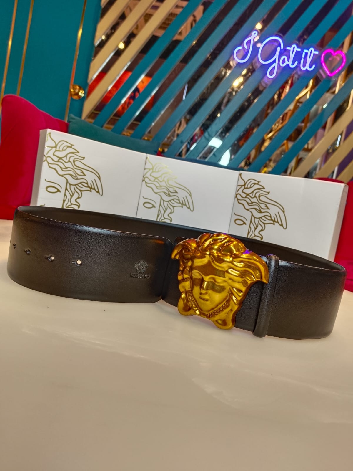 LA MEDUSA LEATHER BELT