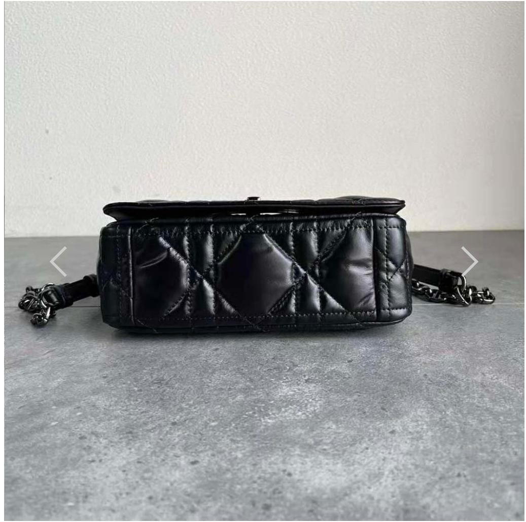 CARO BAG BLACK QUILTED MACROCANNAGE CALFSKIN