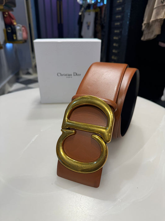 COGNAC LEATHER WAIST BELT